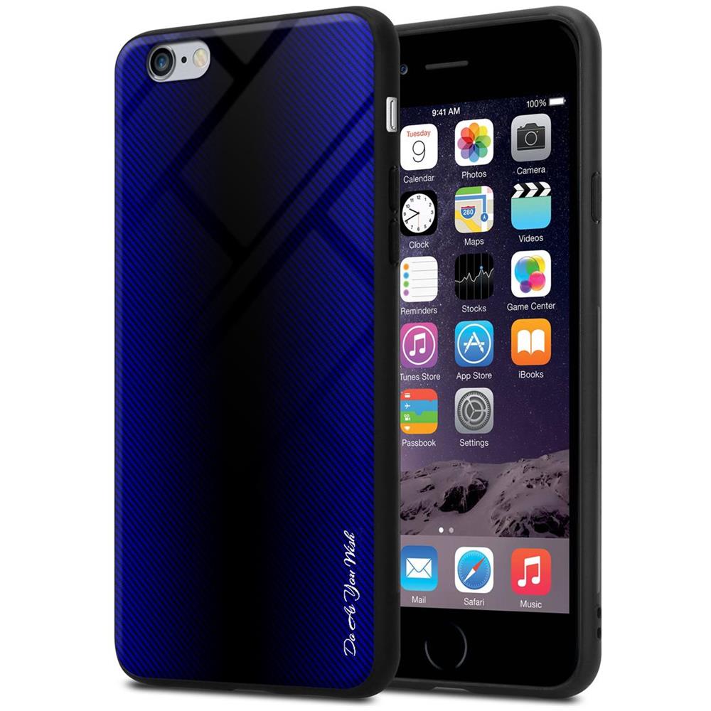 Cadorabo Custodia Compatibile Con Apple Iphone 6 Plus / 6s Plus - Ottica A Strisce In Cobalto Viola - Coperchio Protettivo In Vetro Temperato E Silicone Tpu - Foto 1