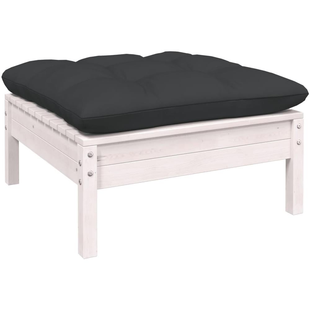 Set Divani Da Giardino 11 Pz Con Cuscini Bianchi Legno Di Pino - Foto 3