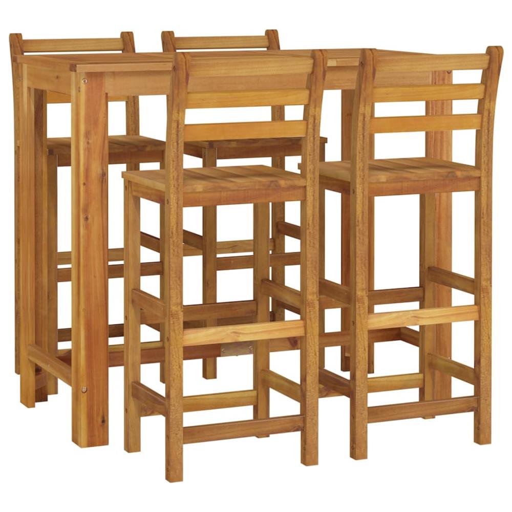 Set da Bar da Giardino 5 pz in Legno Massello di Acacia - Foto 3