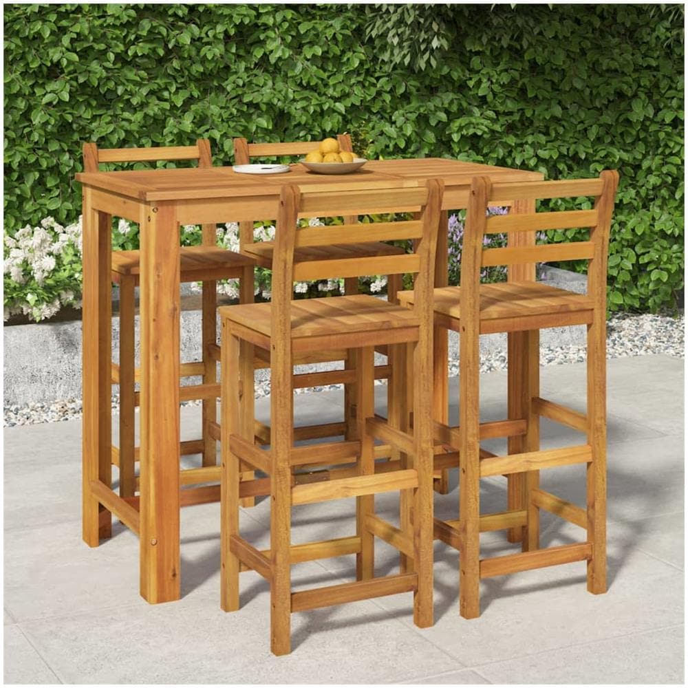 Set da Bar da Giardino 5 pz in Legno Massello di Acacia - Foto 1