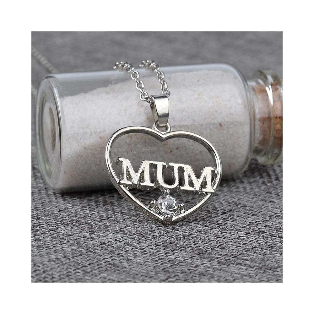 Collana Con Cuore Della Mamma In Lega Di Zinco/argento Con Strass - Foto 2
