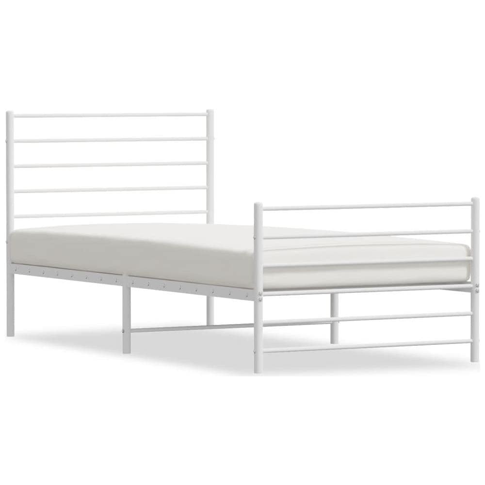 Giroletto Con Testiera E Pediera Metallo Bianco 90x190 Cm - Foto 2