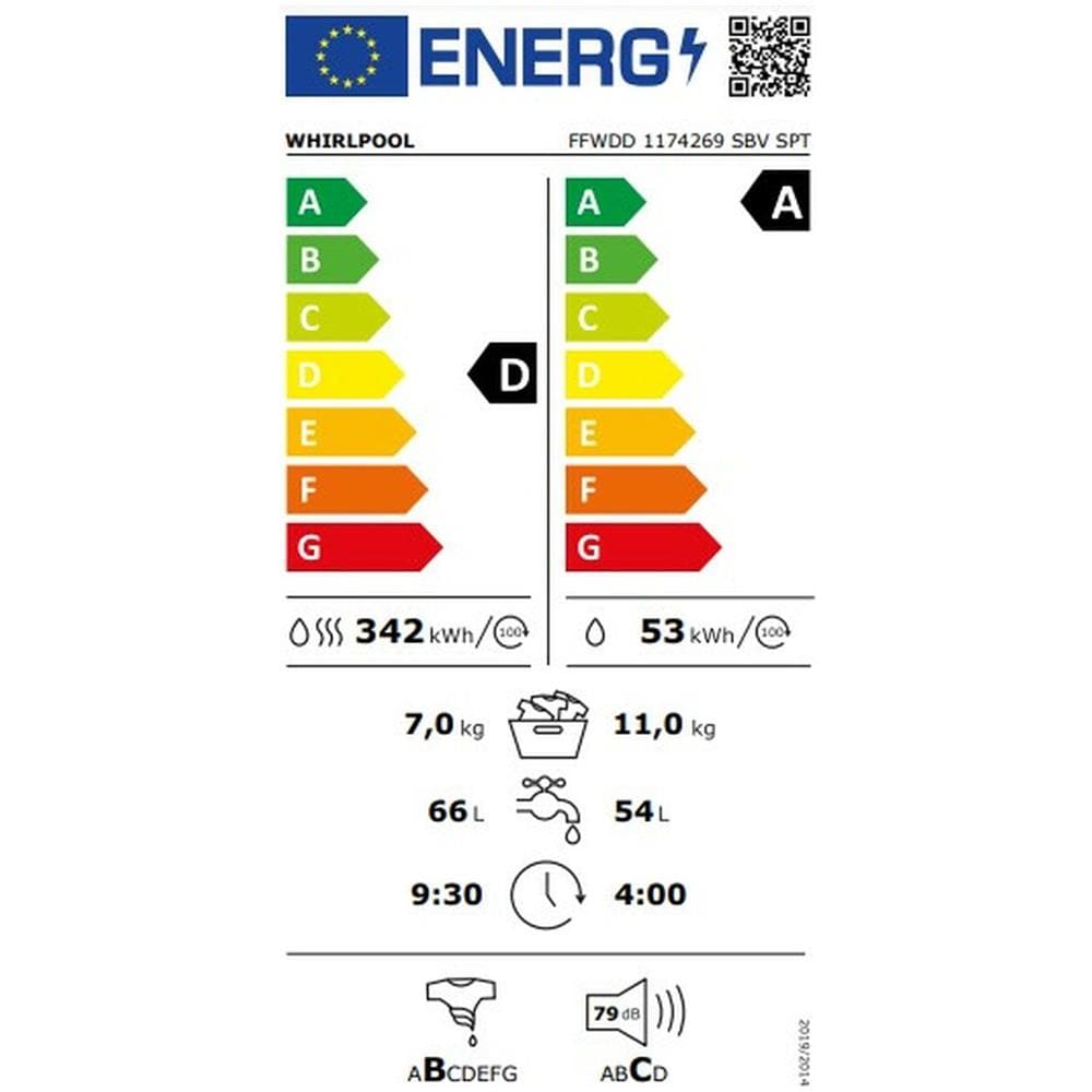 Lavasciuga FFWDD 1174269 SBV SPT Capacità Lav /Asc 11/7 Kg Classe D Velocità 1400 giri - Foto 2