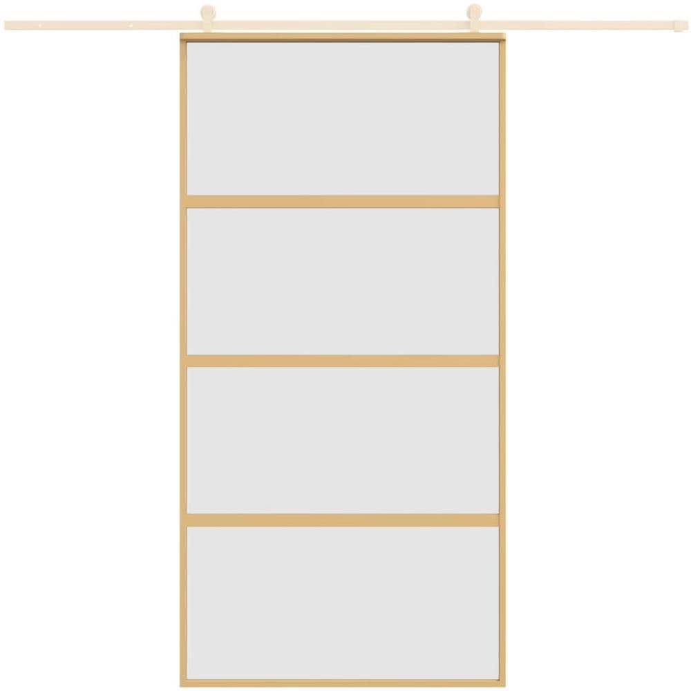 Porta Scorrevole Oro 102,5x205 Vetro Smerigliato Esg Alluminio - Foto 3