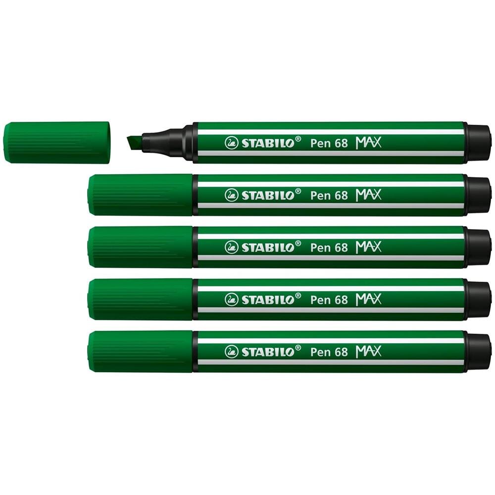 Pen 68 MAX - Pennarello Premium a tratto doppio (1 + 5 mm) - Confezione da 5 - Verde Smeraldo - Foto 1