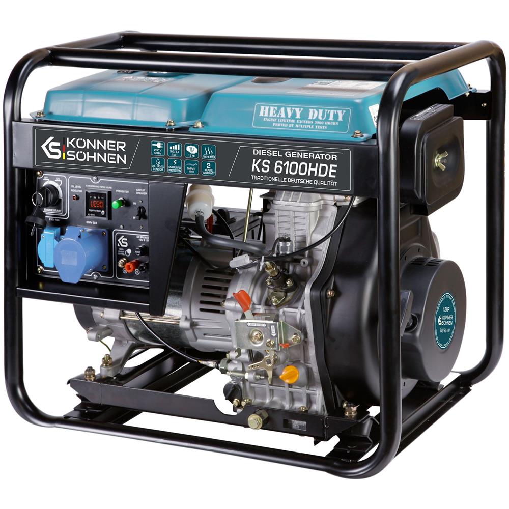 Generatore diesel """" KS 6100HDE (EURO V) Tensione, V 230 Potenza massima /nominale (230V), kW 5.5/5.0 - Foto 1