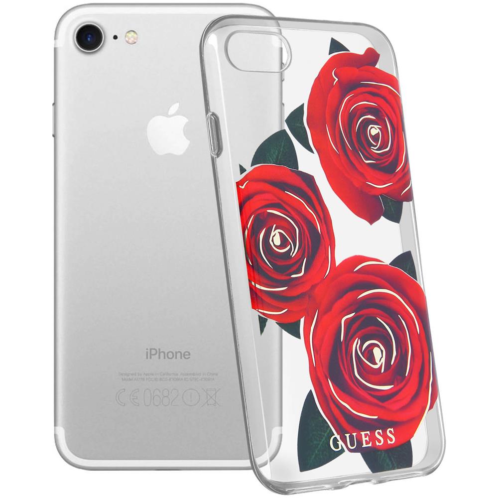 Cover Iphone 7 / 8 Protezione Dorso E Contorni Motivi Rose Guess Trasparente - Foto 2
