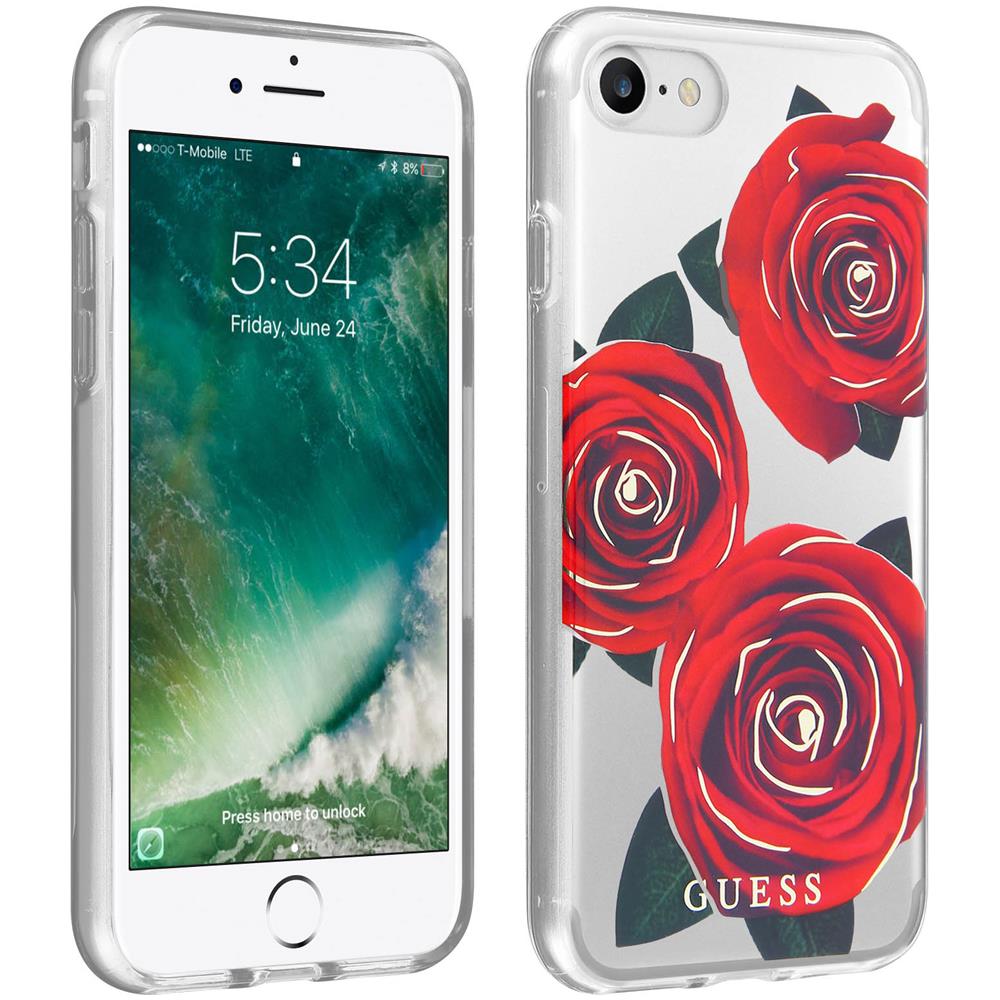 Cover Iphone 7 / 8 Protezione Dorso E Contorni Motivi Rose Guess Trasparente - Foto 5