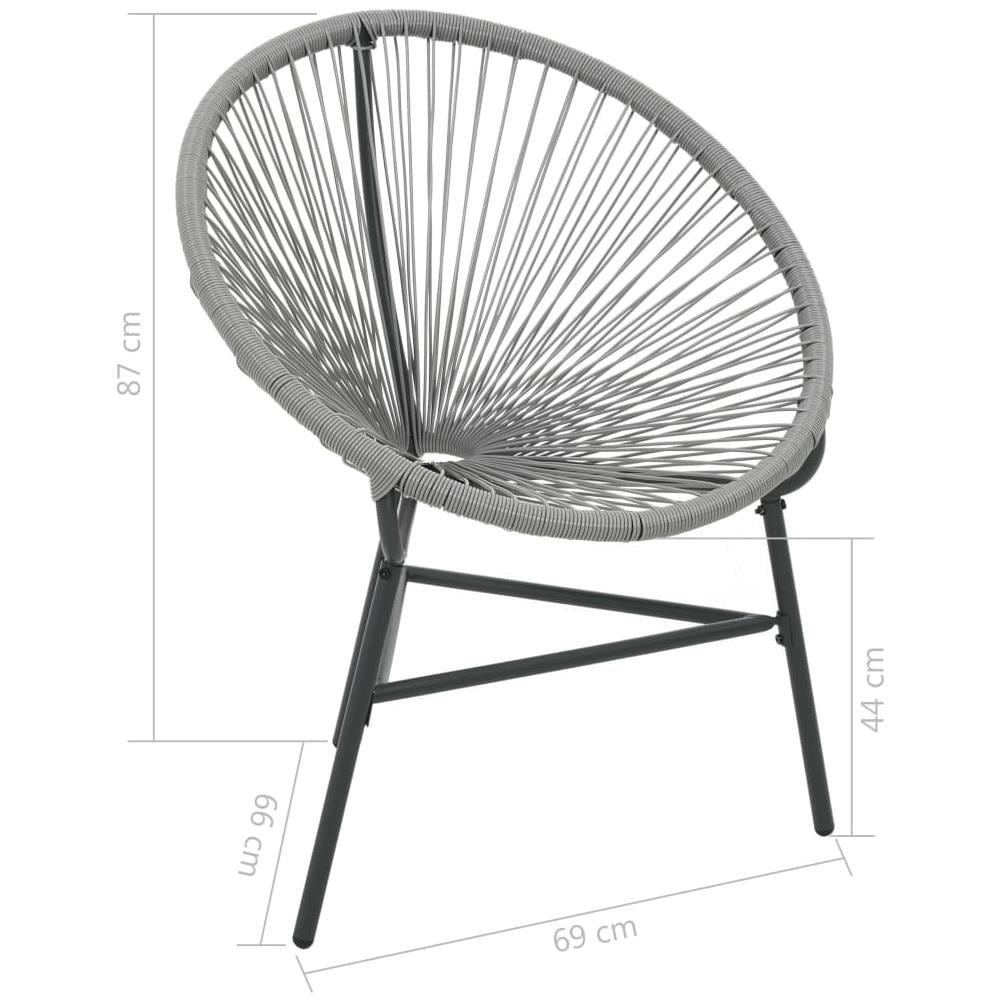 Sedia Acapulco da Giardino in Polyrattan Grigia - Foto 7