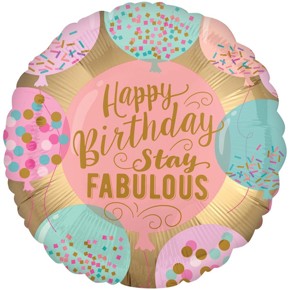 Amscan - Palloncino Alluminio Happy Birthday Stay Fabulous - Foto 1