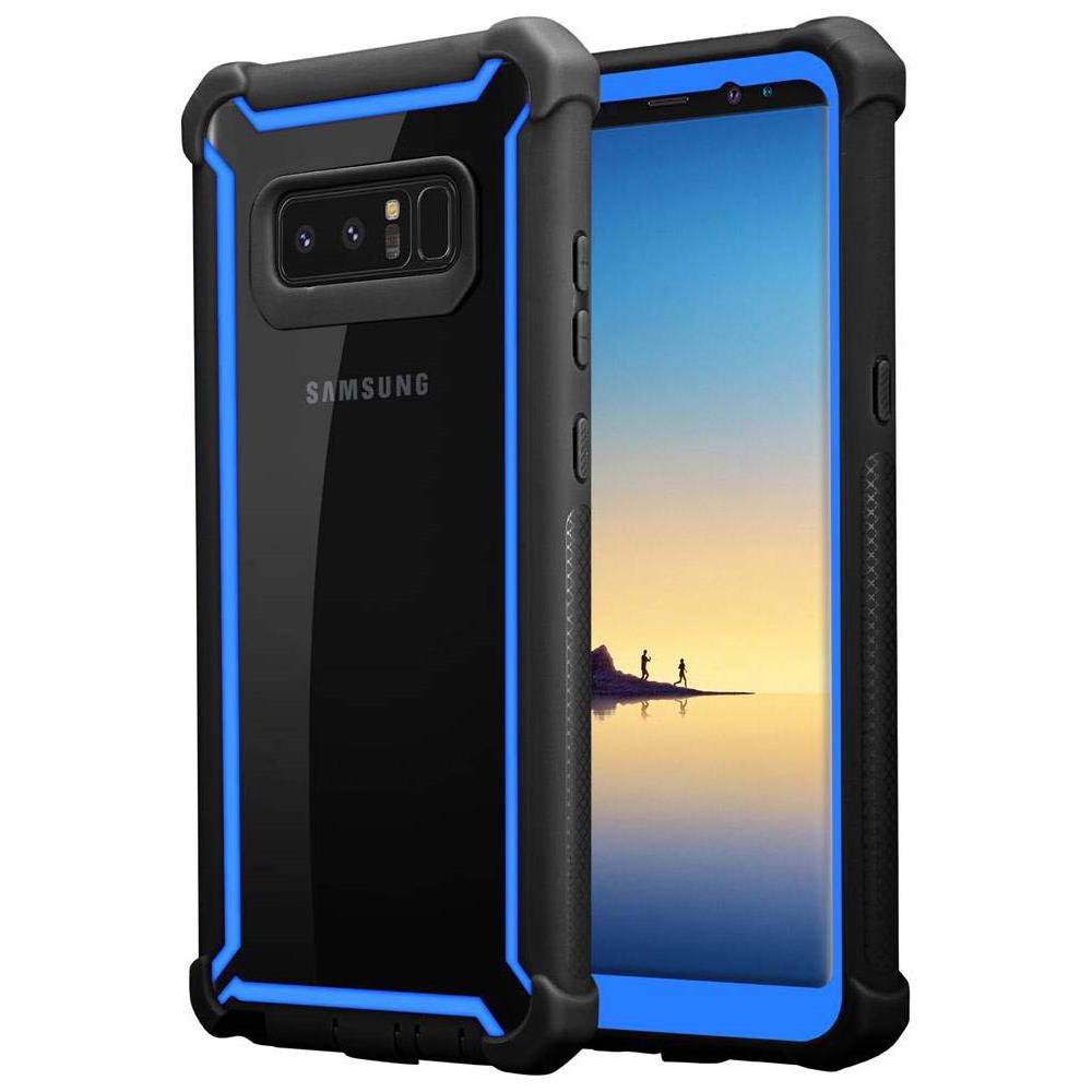 Cadorabo Custodia Compatibile Con Samsung Galaxy Note 8 In Blu Nero - Coperchio Protettivo 2 In 1 Con Bordo In Silicone Tpu E Retro In Vetro Acrilico - Foto 1