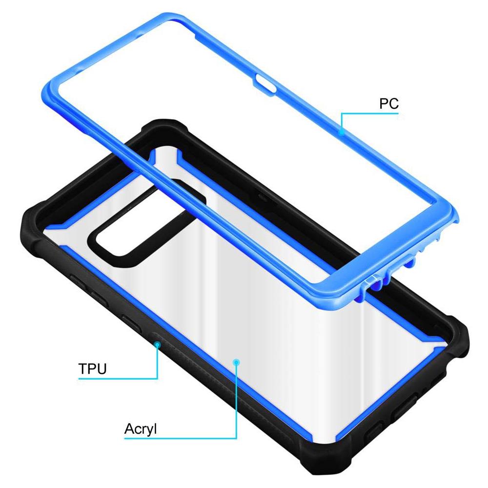 Cadorabo Custodia Compatibile Con Samsung Galaxy Note 8 In Blu Nero - Coperchio Protettivo 2 In 1 Con Bordo In Silicone Tpu E Retro In Vetro Acrilico - Foto 7