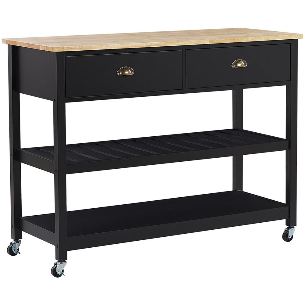 Carrello Da Cucina Nero / Legno Chiaro Navarino - Foto 1