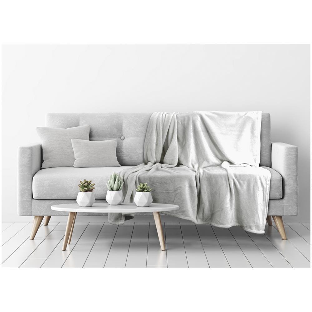 Morbido Plaid Coperta Pile Per Divano Singolo Matrimoniale Tinta Unita Grigio 1 Piazza Grigio - Foto 1