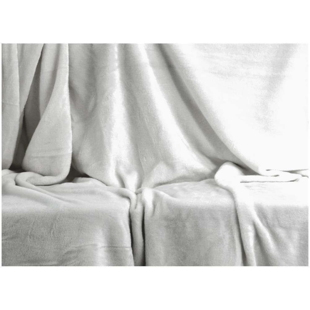 Morbido Plaid Coperta Pile Per Divano Singolo Matrimoniale Tinta Unita Grigio 1 Piazza Grigio - Foto 2