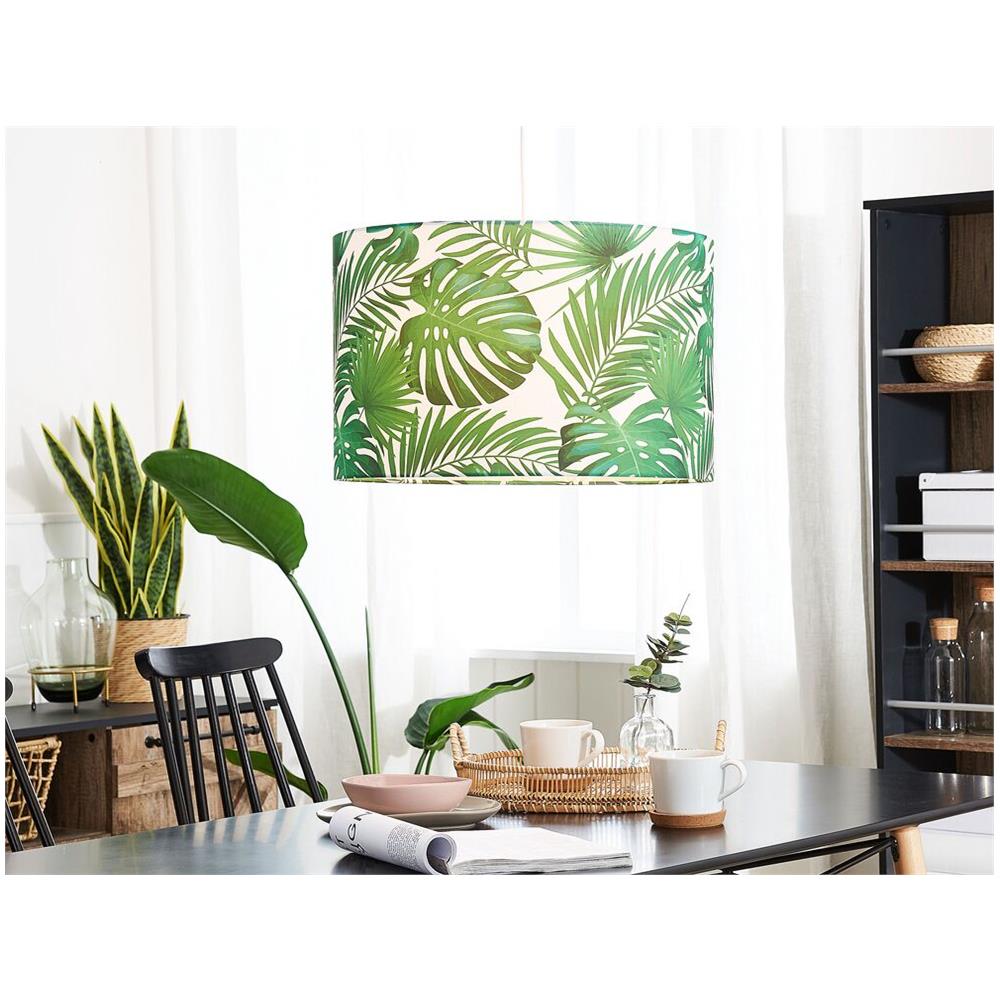 Lampada A Sospensione Motivo A Palme Bianco / Verde Kells - Foto 1