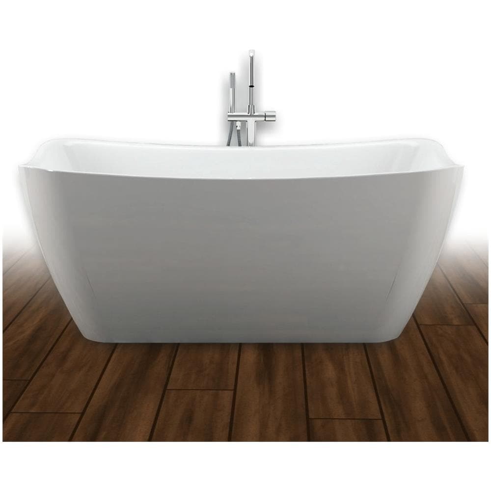 Vasca Da Bagno Rettangolare Freestanding Bianco Lucido In Acrilico - Foto 2