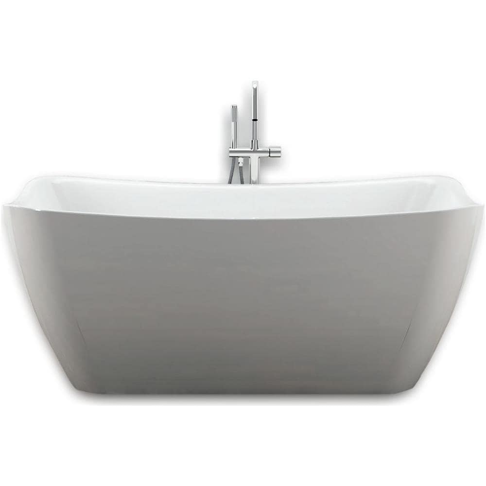 Vasca Da Bagno Rettangolare Freestanding Bianco Lucido In Acrilico - Foto 1