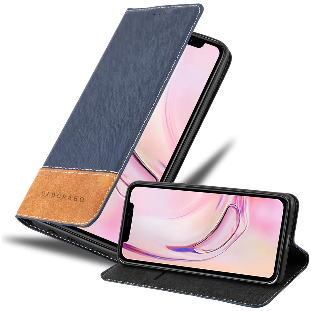 Custodia Compatibile Con Apple Iphone 13 In Blu Scuro Marrone - Coperchio Protettiva Con Chiusura Magnetica, Funzione Stand E Tasca Per Le Carte - Foto 1