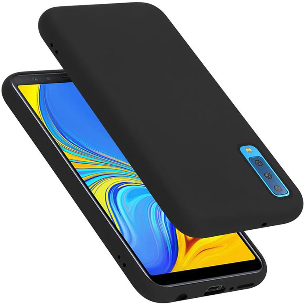 Custodia Compatibile Con Samsung Galaxy A7 2018 / A750 In Liquid Nero - Coperchio Protettivo In Silicone Tpu Flessibile - Foto 1