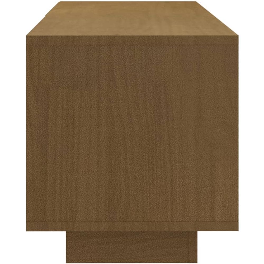 Mobile Porta Tv Marrone Miele 110x30x33,5 Cm In Legno Di Pino - Foto 2