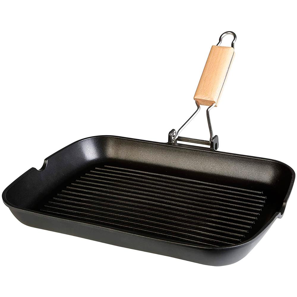 Bistecchiera Odulata con Dimensioni 34x24 cm Antiaderente Senza PFOA Colore Nero  - Foto 1