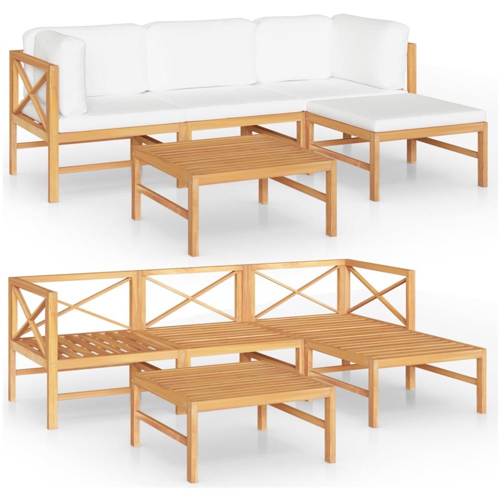 VidaXL Set Di Divani Da Giardino 4 Pezzi Con Cuscini In Legno Di Acacia E Rattan 93669957
