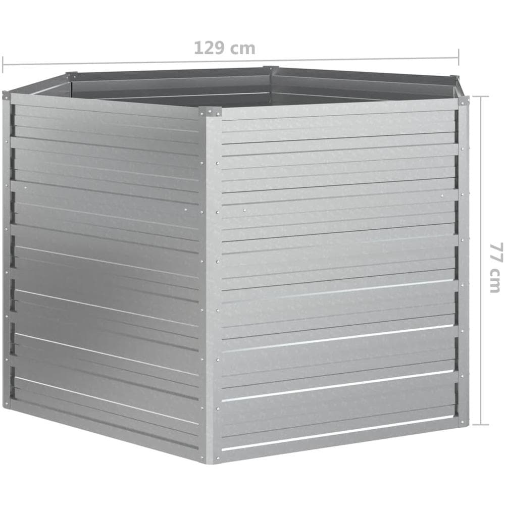 Letto Rialzato da Giardino 129x77 cm in Acciaio Zincato Argento - Foto 5