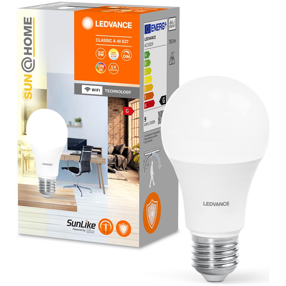 Ledvance Lampada Led | Attacco: E27 | Tunable White | 2200…5000 K | 9 W | Sostituzione Per 57 W Incandescent Bulb | Sunhome Lamps [ classe Di Efficienza Energetica G] - Foto 2