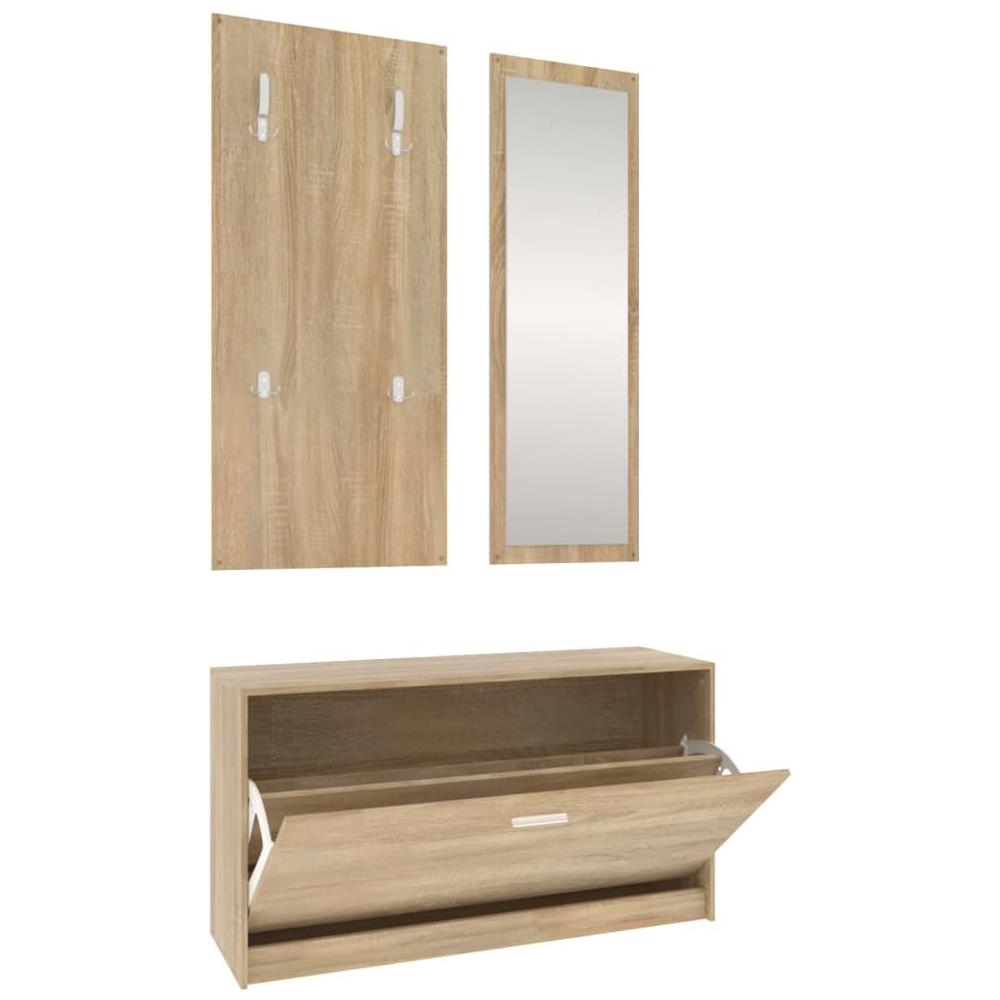 Set Scarpiere 3 In 1 Rovere Sonoma In Legno Multistrato - Foto 2