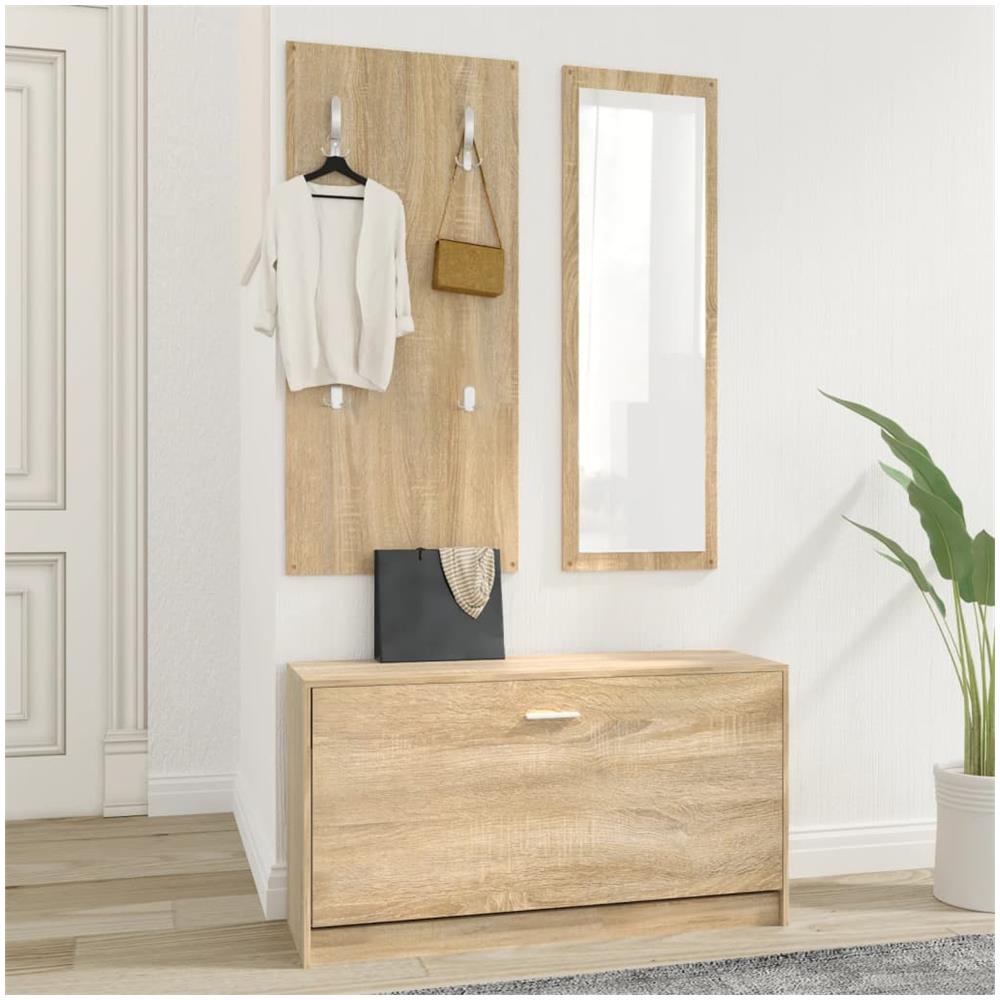 Set Scarpiere 3 In 1 Rovere Sonoma In Legno Multistrato - Foto 4