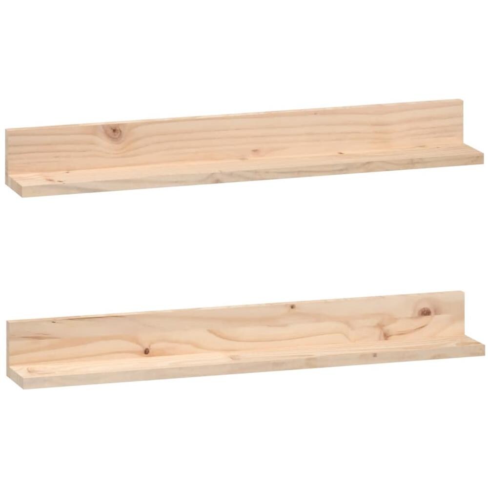 Mensole Da Parete 2 Pz 80x11x9cm In Legno Massello Di Pino - Foto 2