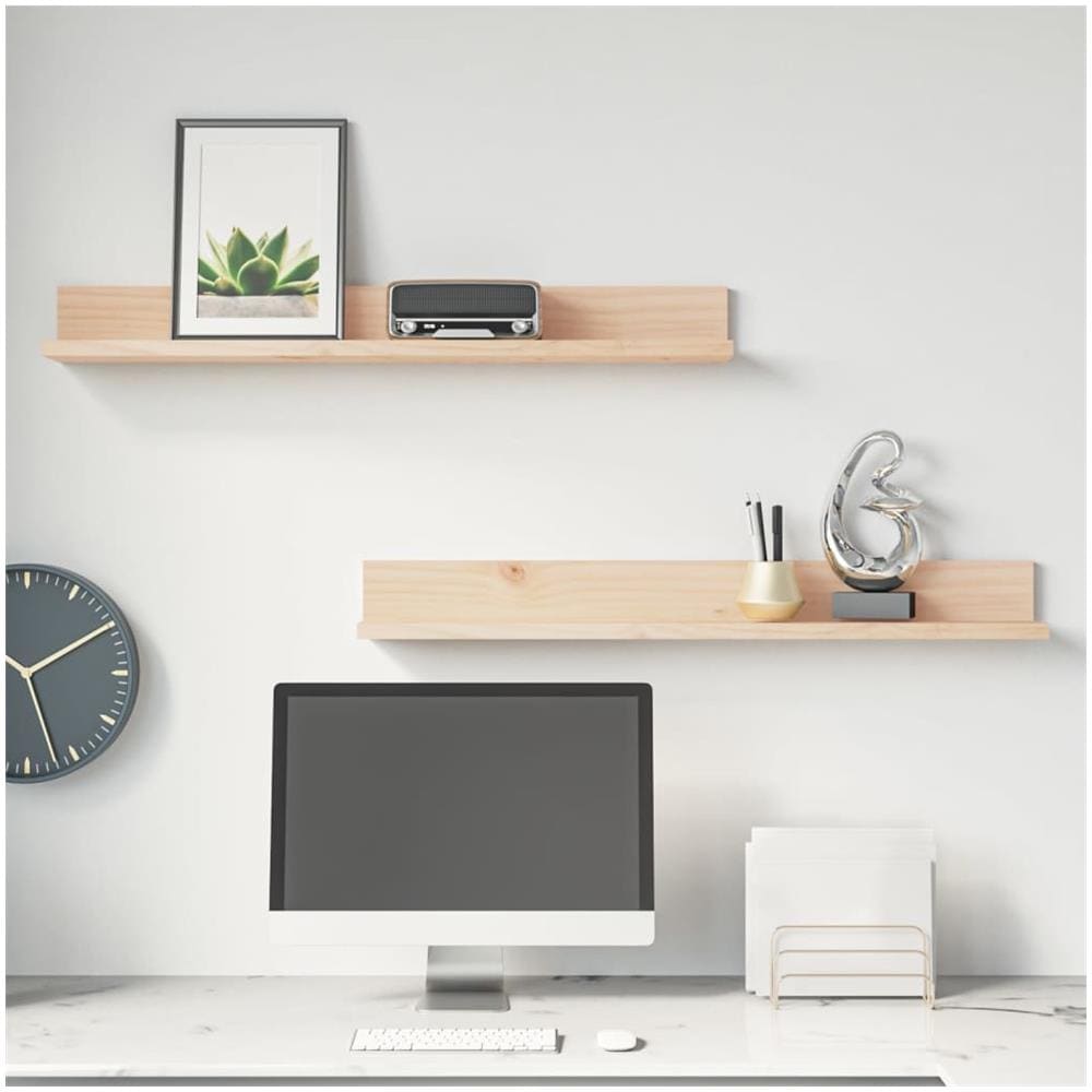 Mensole Da Parete 2 Pz 80x11x9cm In Legno Massello Di Pino - Foto 1