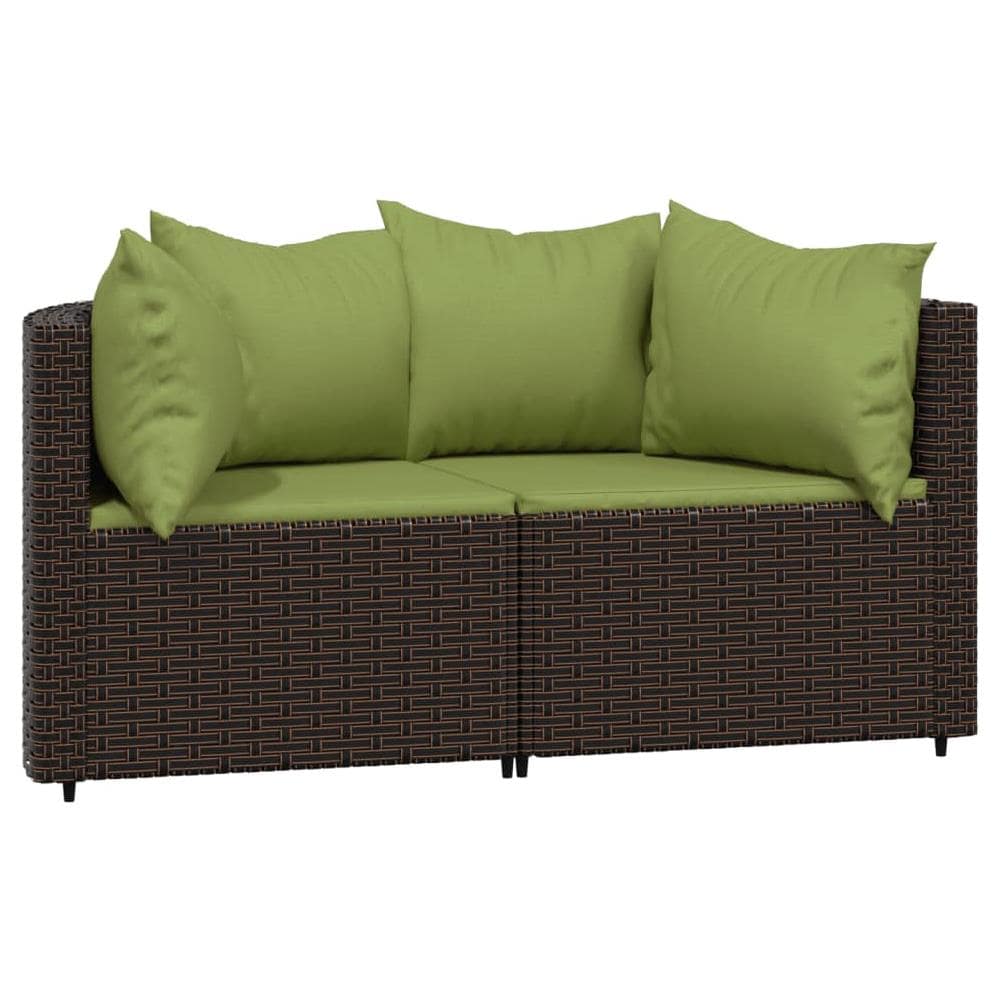 Set Mobili Da Giardino 3 Pz Con Cuscini In Polyrattan Marrone - Foto 3