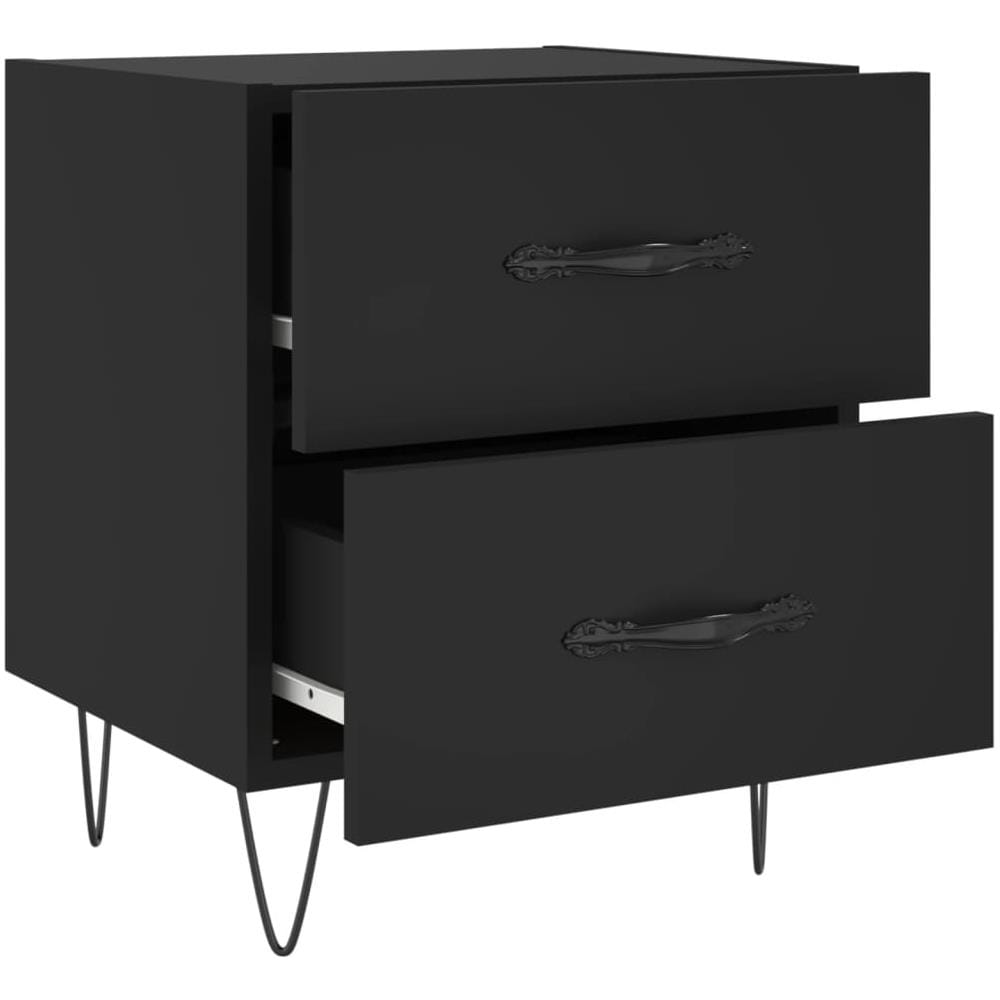 Comodini 2 Pz Neri 40x35x47,5 Cm In Legno Multistrato - Foto 7
