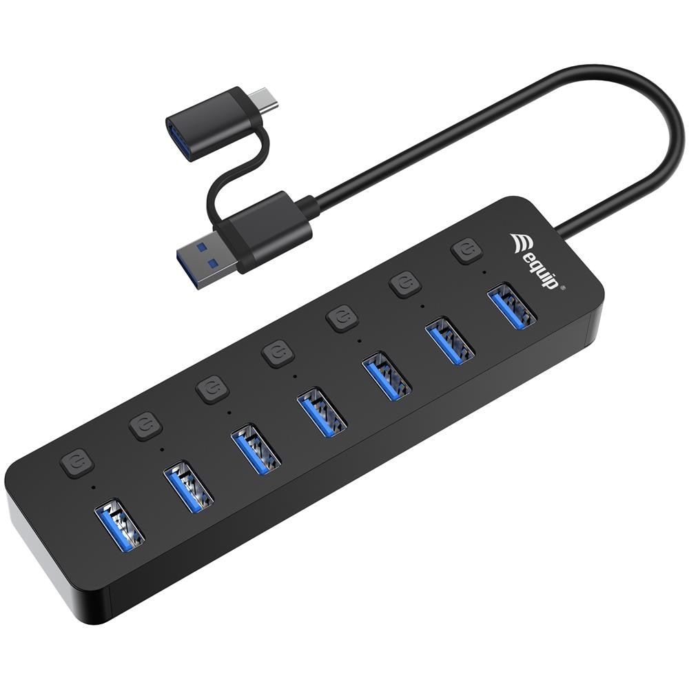 128965 hub di interfaccia USB 3.2 Gen 1 (3.1 Gen 1) Type-A 5000 Mbit /s Nero - Foto 1