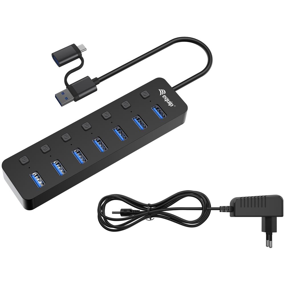 128965 hub di interfaccia USB 3.2 Gen 1 (3.1 Gen 1) Type-A 5000 Mbit /s Nero - Foto 2