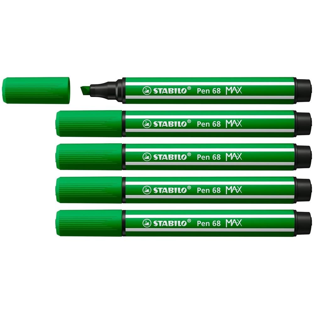 Pen 68 MAX - Pennarello Premium a tratto doppio (1 + 5 mm) - Confezione da 5 - Verde Foglia - Foto 1