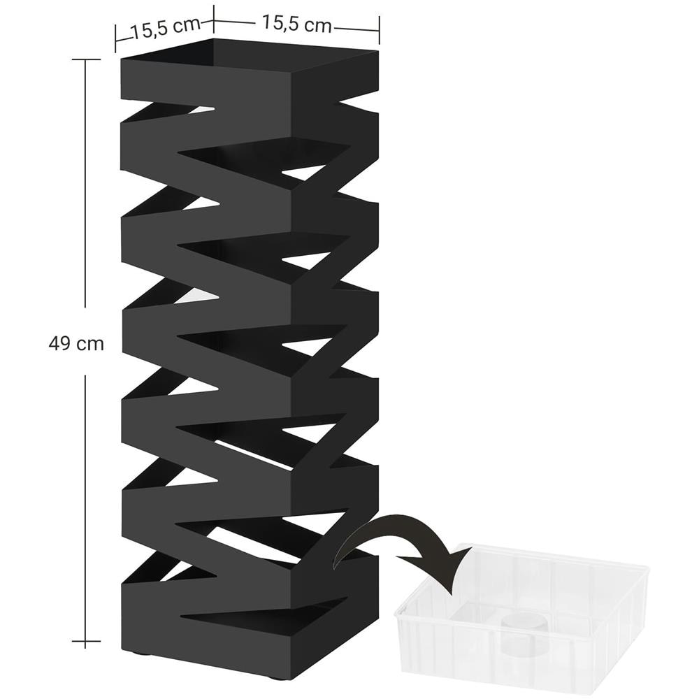 Portaombrelli - Nero, Metallo, Design Moderno, LUC16B - Foto 6