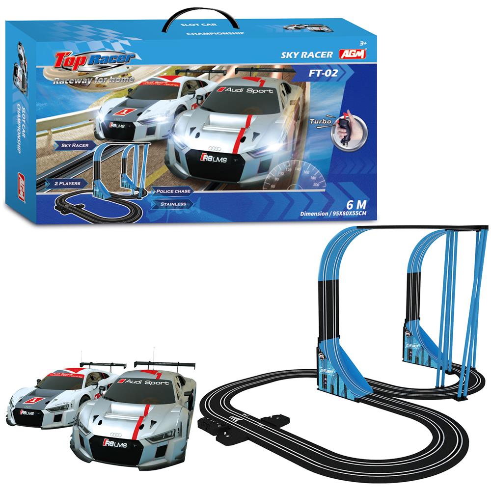 Set pista automobilistica auto, piste da corsa, scivolo AUDI 6 m scala 1:64 - Foto 1