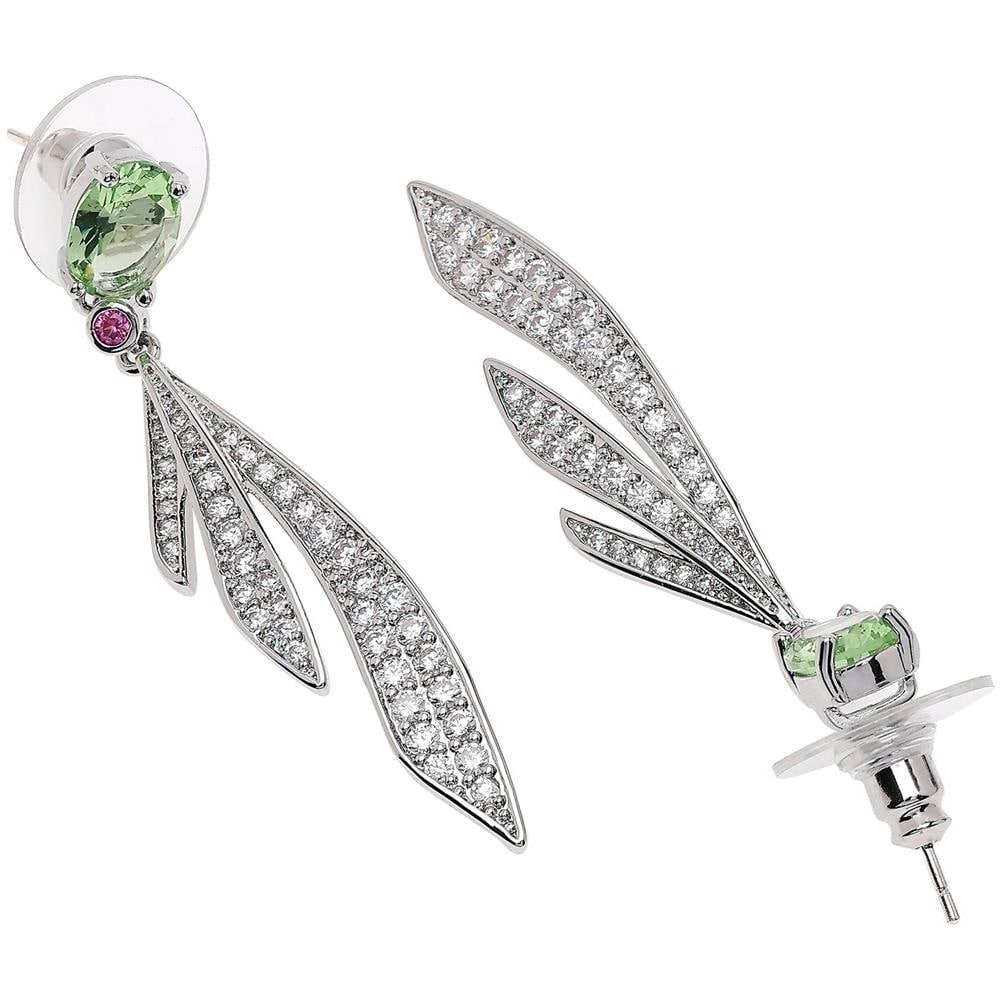 Orecchini a Goccia Piuma Color Argento - Foto 2