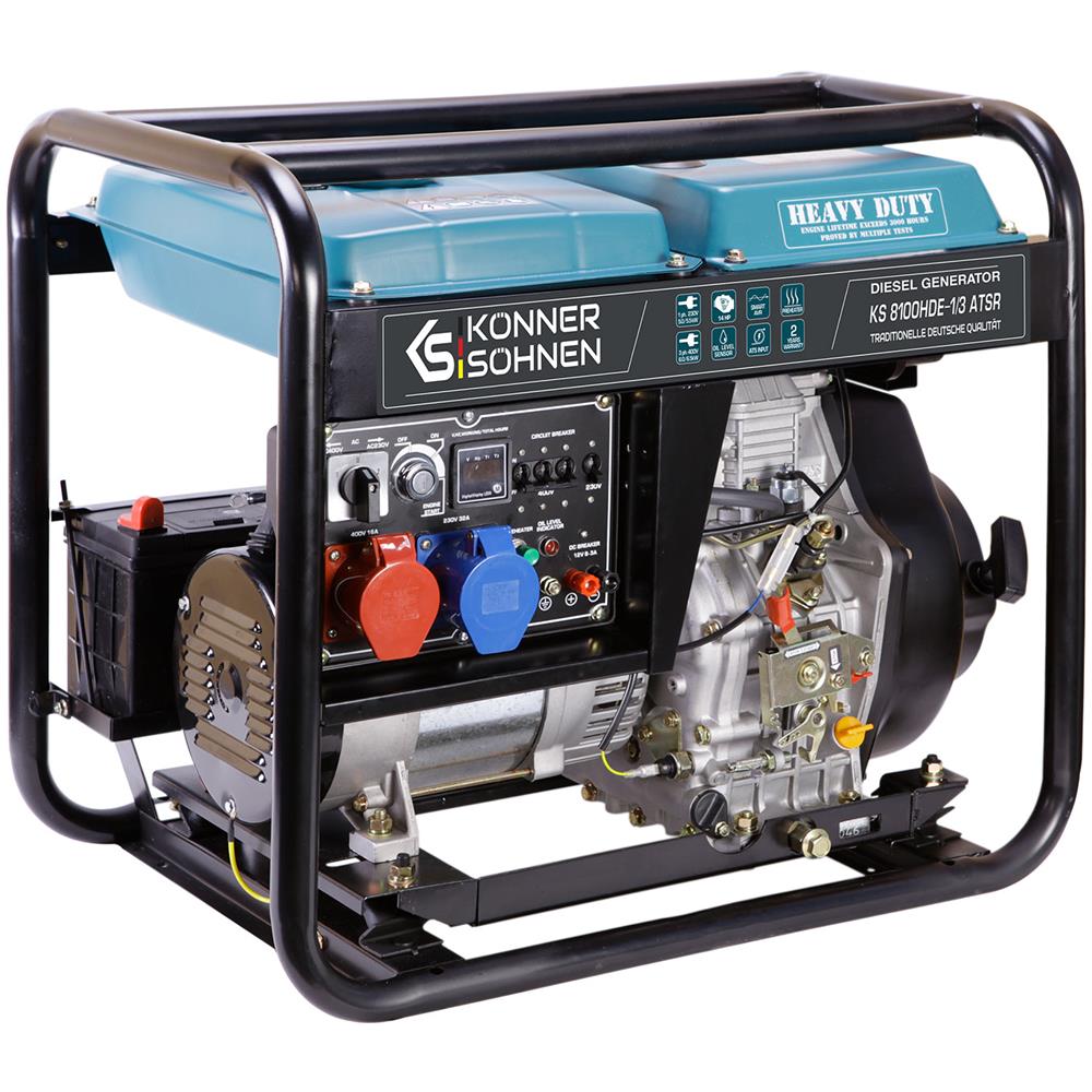Generatore diesel """" KS 8100HDE (EURO V) Tensione, V 230 Potenza massima /nominale (230V), kW 6.5/6 - Foto 1