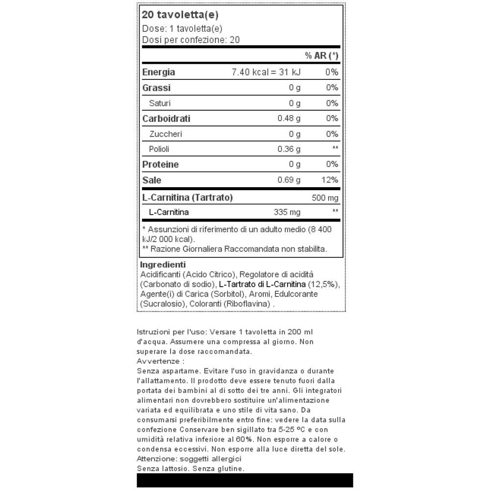 L-carnitina Effervescente 20 Compresse - - Carnitines - Limone E Limetta - Foto 2