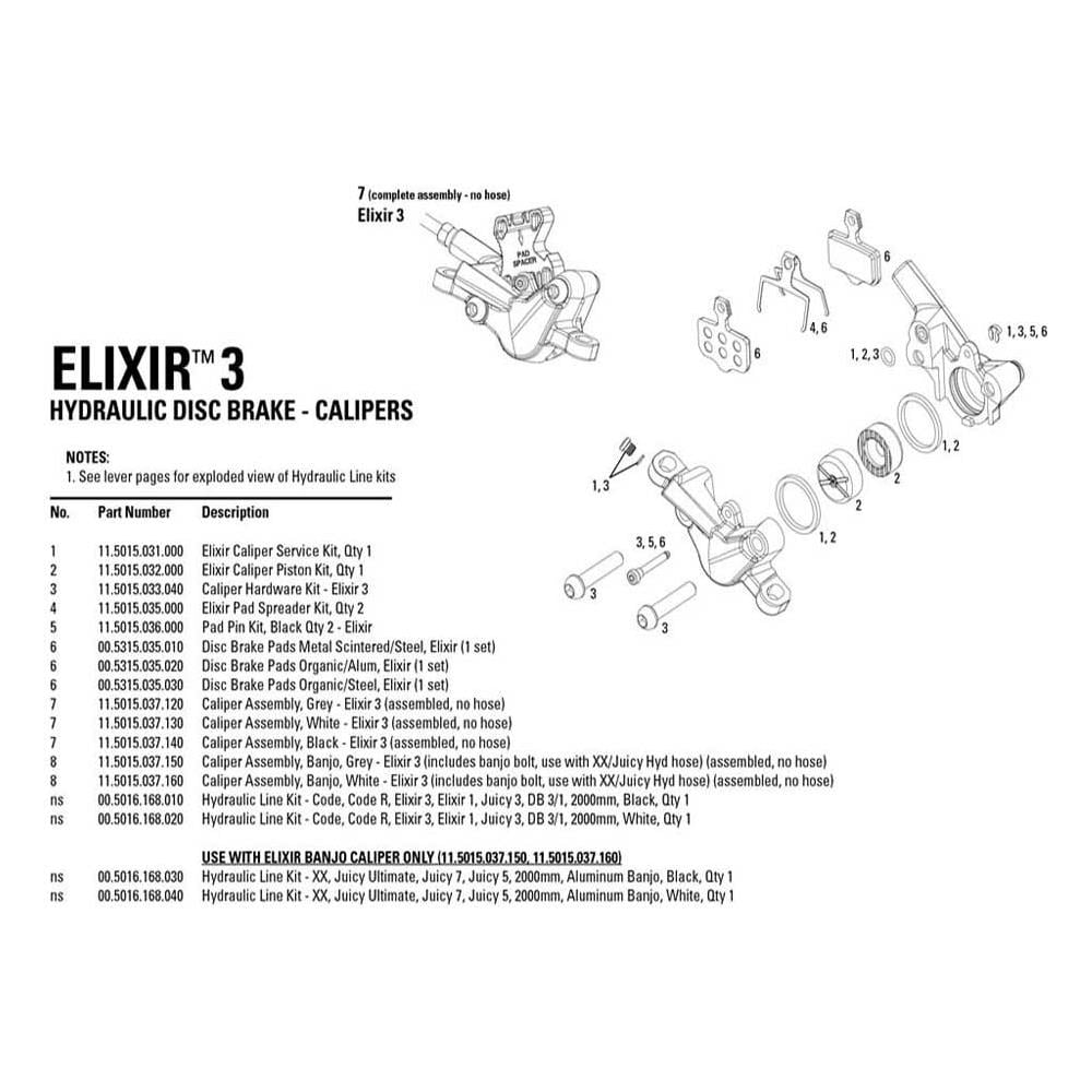 Freni Pad Pin Kit Elixir 3/5 / r / db3 / db5 Ricambi Dei Componenti One Size - Foto 2