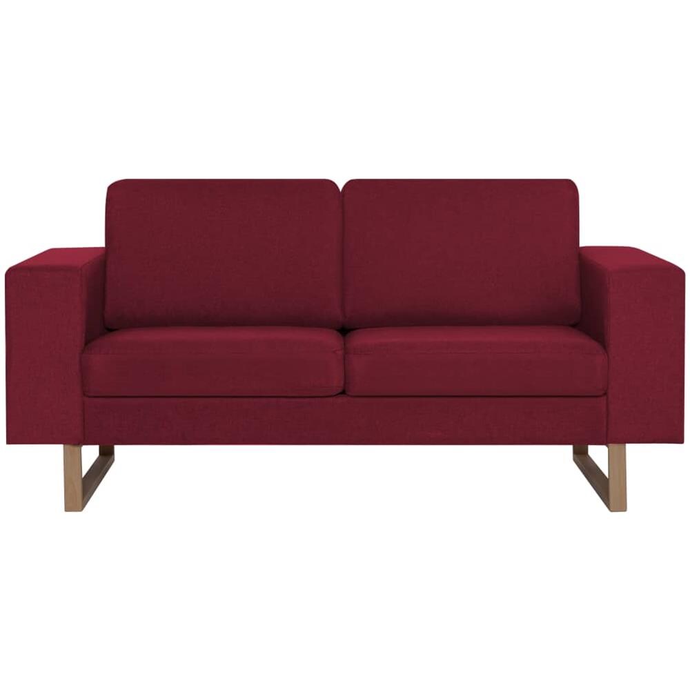 Set Divani 2 Pz In Tessuto Rosso Vino - Foto 8