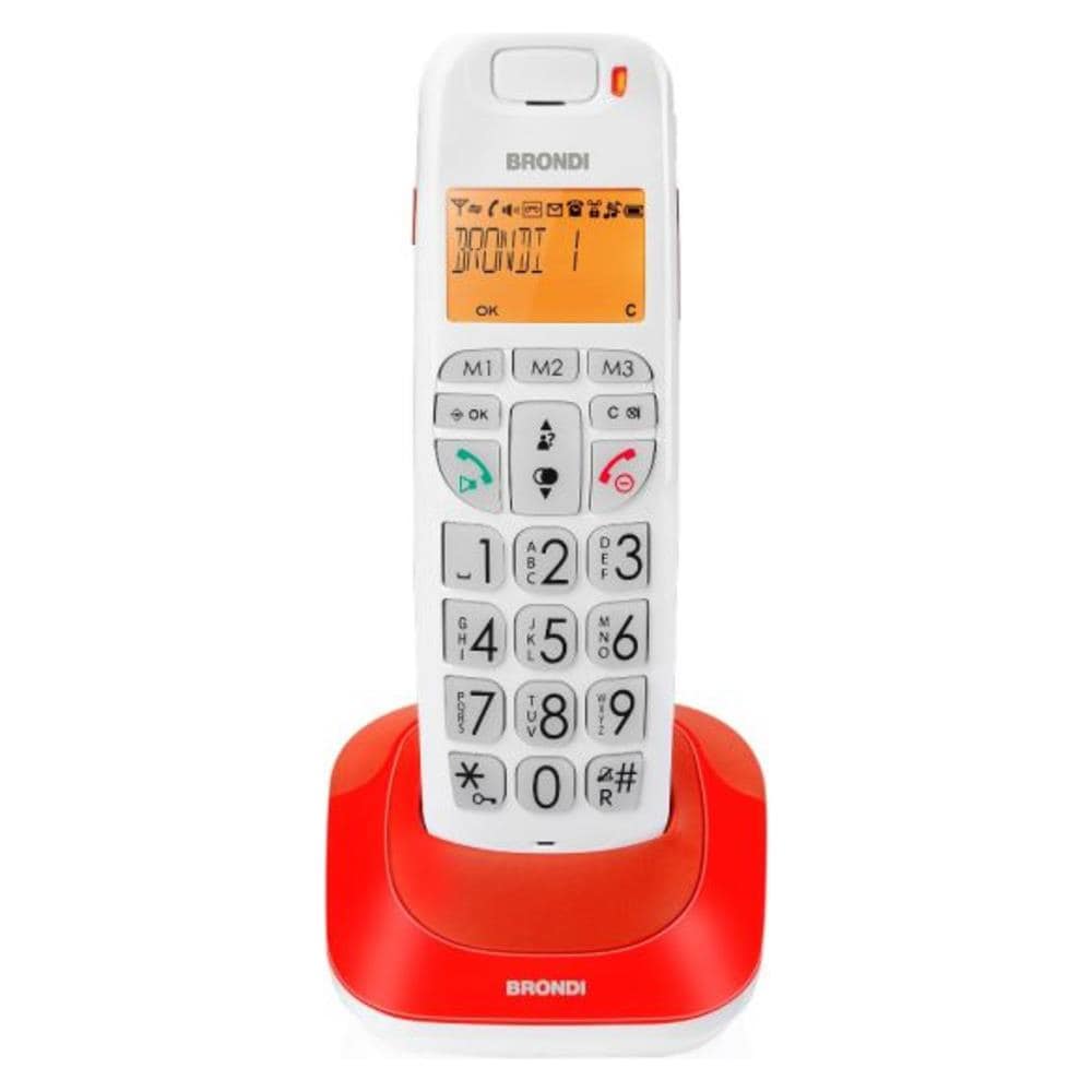 Bravo Bright Telefono DECT Cordless con Identificatore di Chiamata Colore Bianco / Rosso - Foto 1
