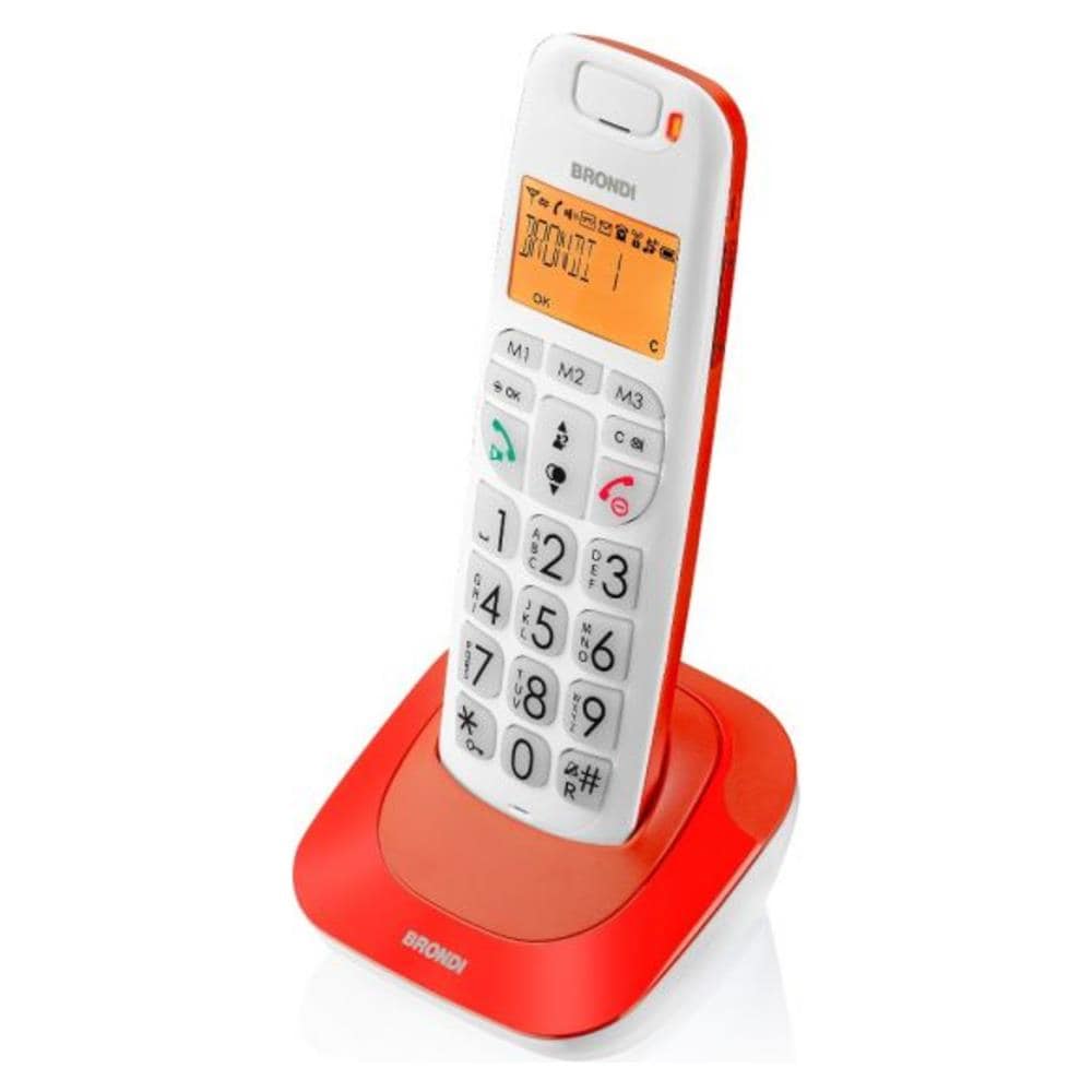 Bravo Bright Telefono DECT Cordless con Identificatore di Chiamata Colore Bianco / Rosso - Foto 2