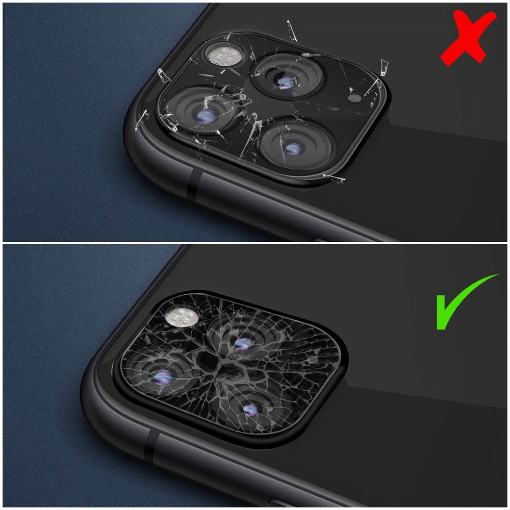 Lente Fotocamera Iphone 11 Pro / Pro Max Vetro Temperato 9h Anti-traccia Nero - Foto 2