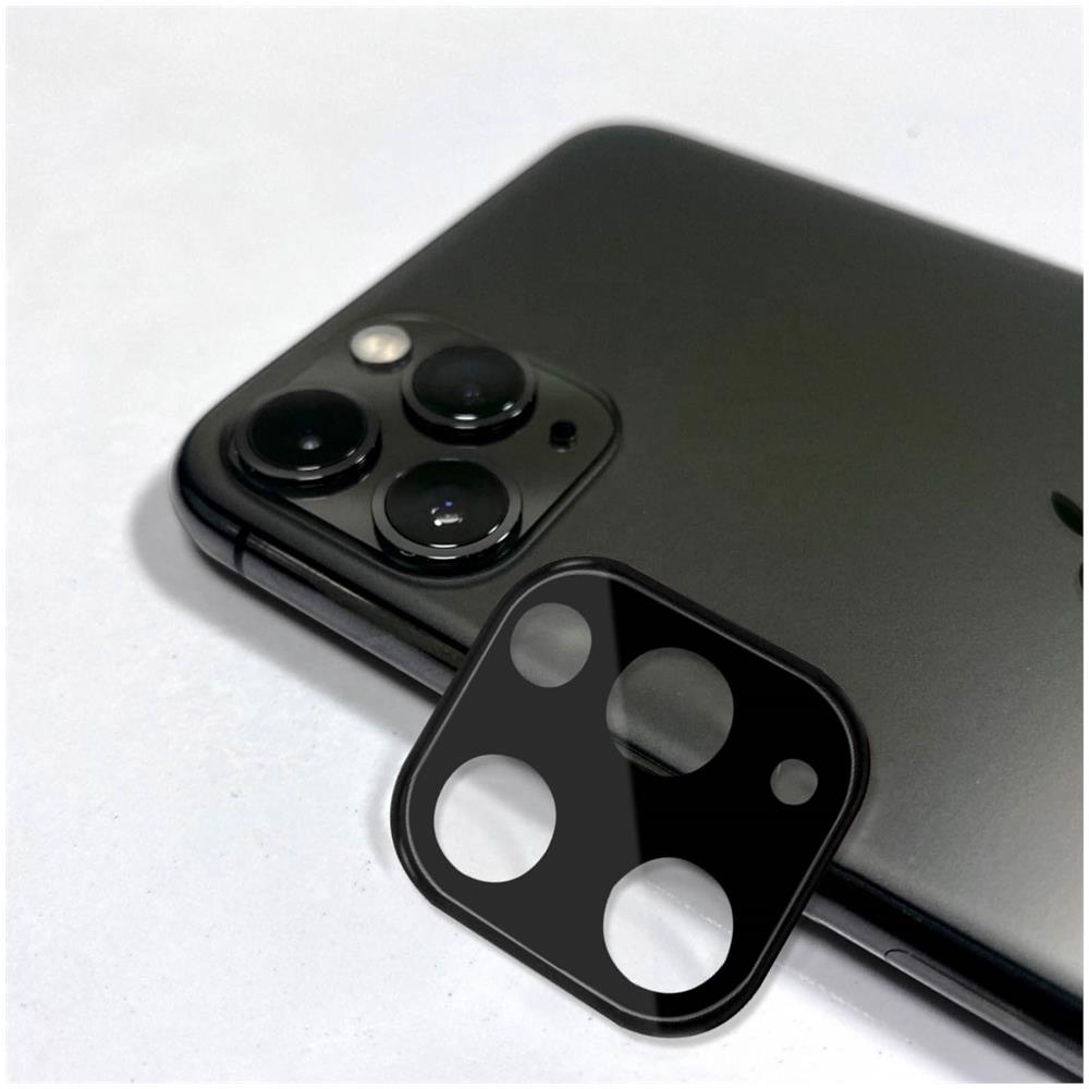 Lente Fotocamera Iphone 11 Pro / Pro Max Vetro Temperato 9h Anti-traccia Nero - Foto 5