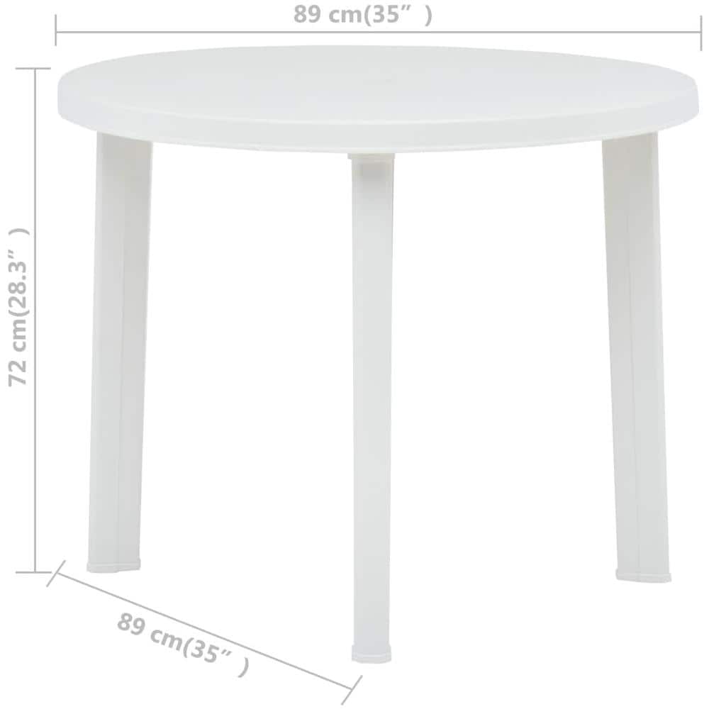 Tavolo Da Giardino Bianco 89 Cm In Plastica - Foto 10